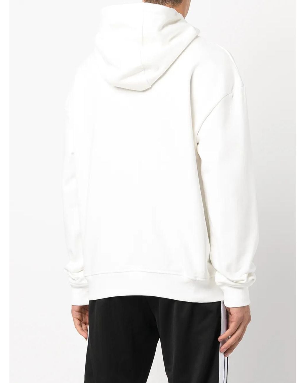 God's Masterful Children White Triggered Crystal-Embellished Hoodie for men