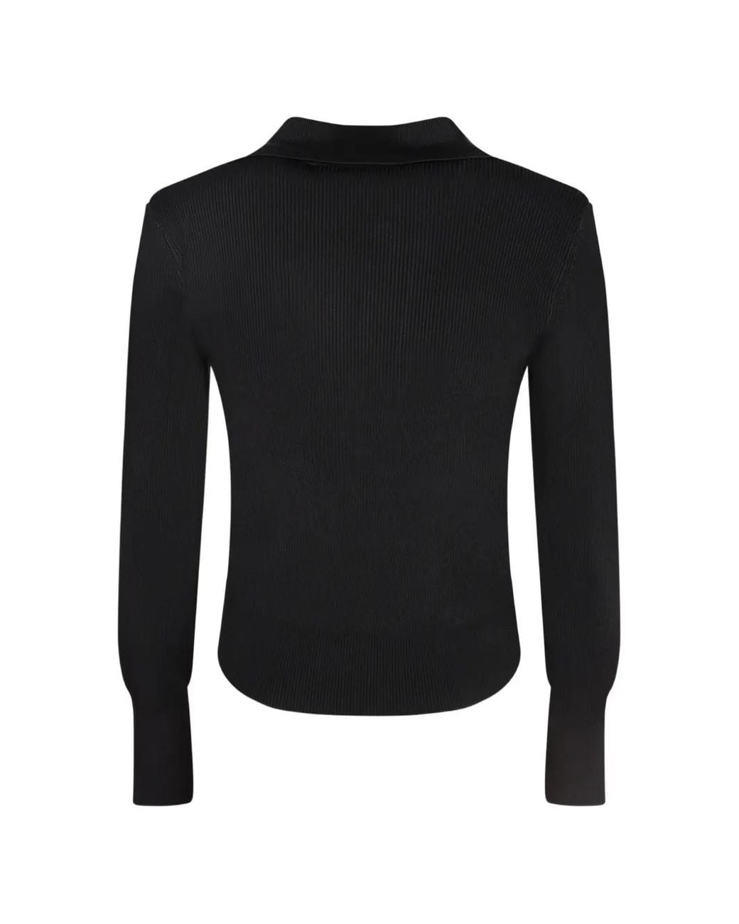 IRO Black Waves Polo-Collar Sweater