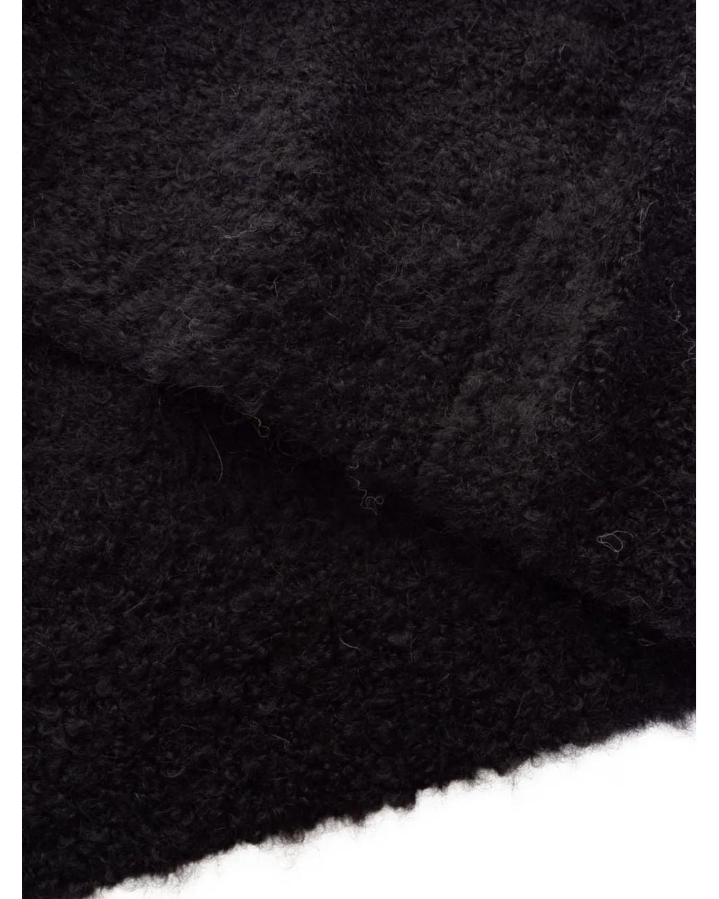 C.t. Plage Black Bouclé Long-Sleeve Sweater