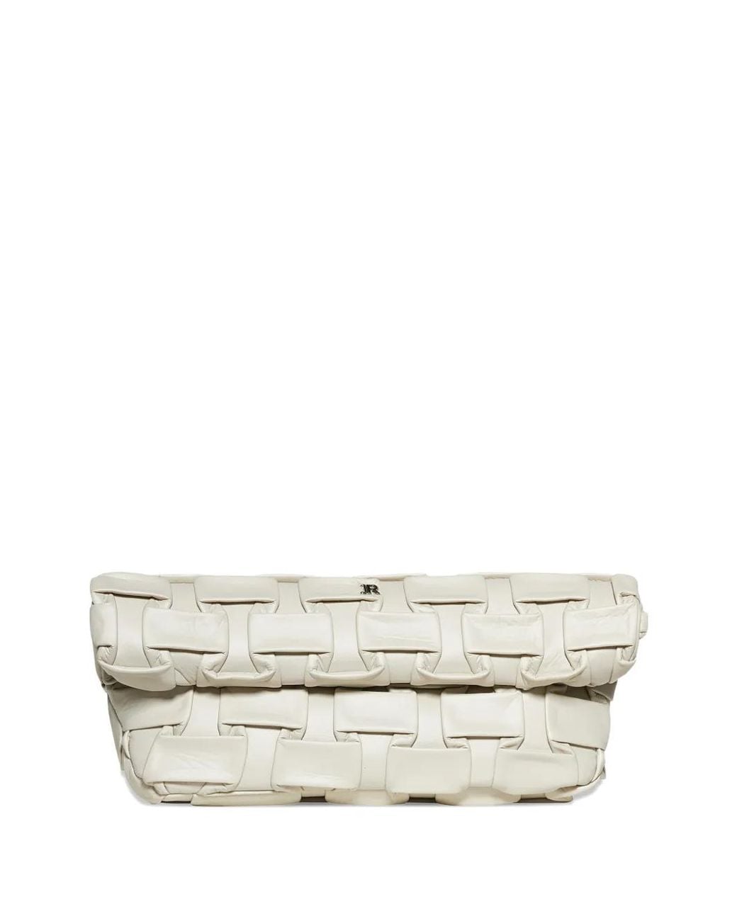 John Richmond White Woven Clutch Bag