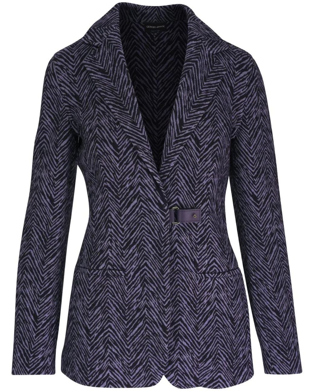 Giorgio Armani Blue Zebra-Print Blazer