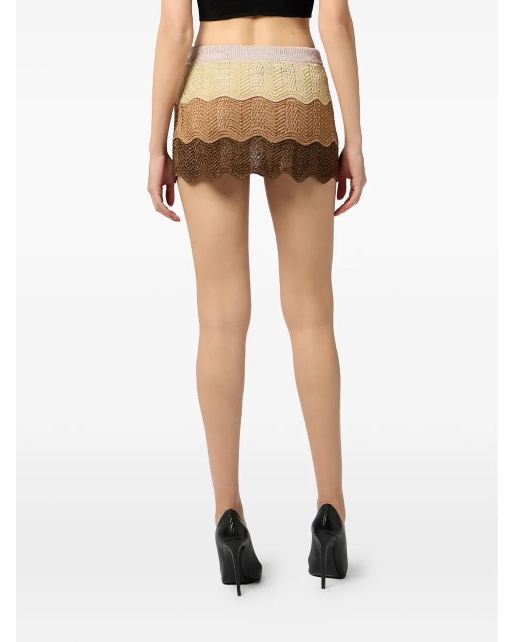 Philipp Plein Geweven Mini-Rok in het Natural