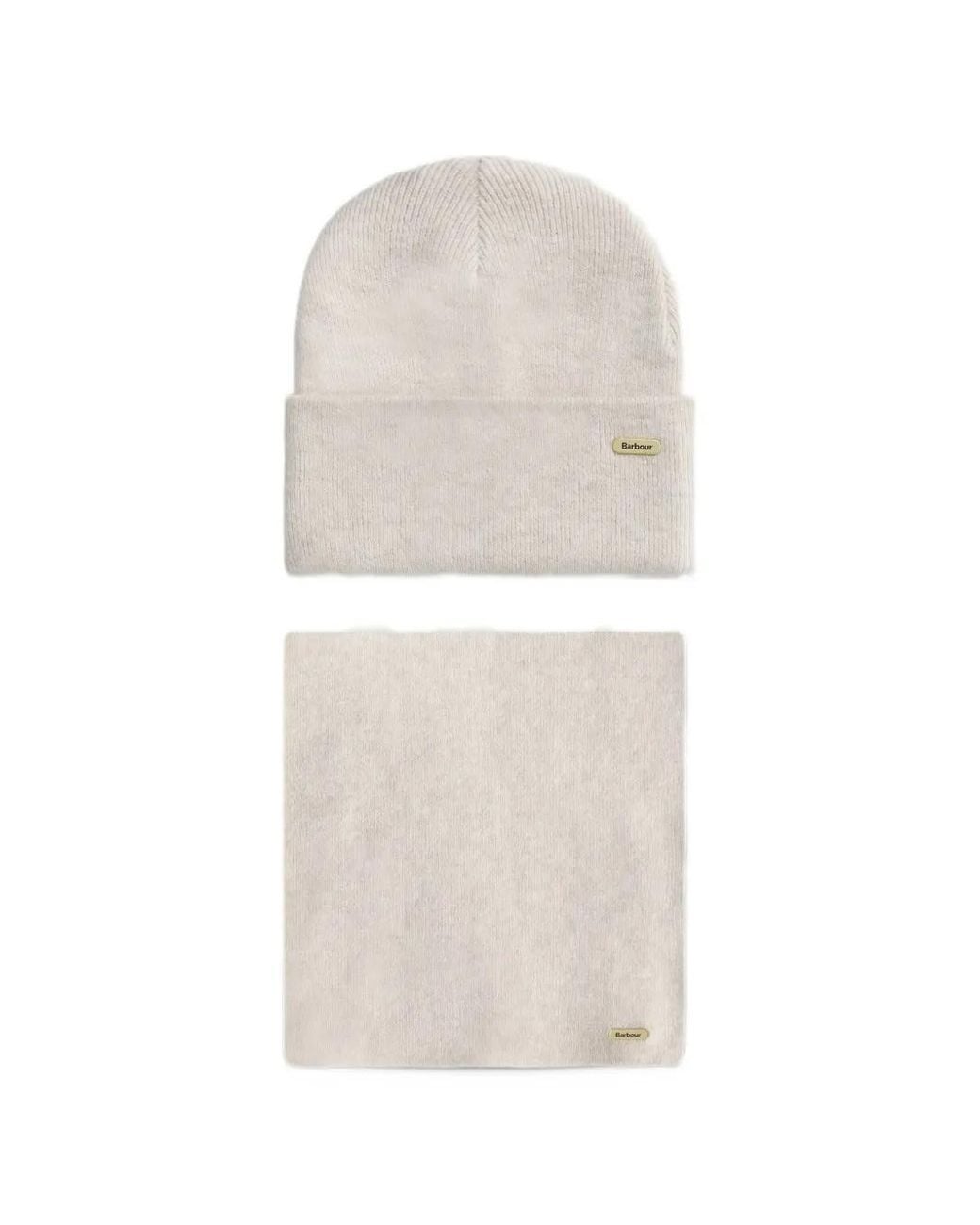 Barbour White Winona Beanie And Scarf Gift Set