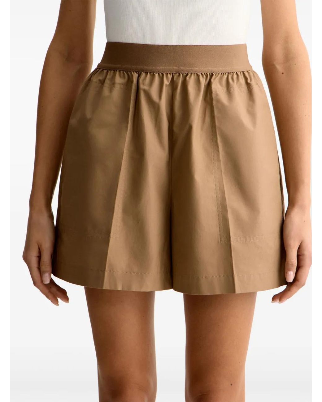 12 STOREEZ Natural High-Rise Poplin Shorts