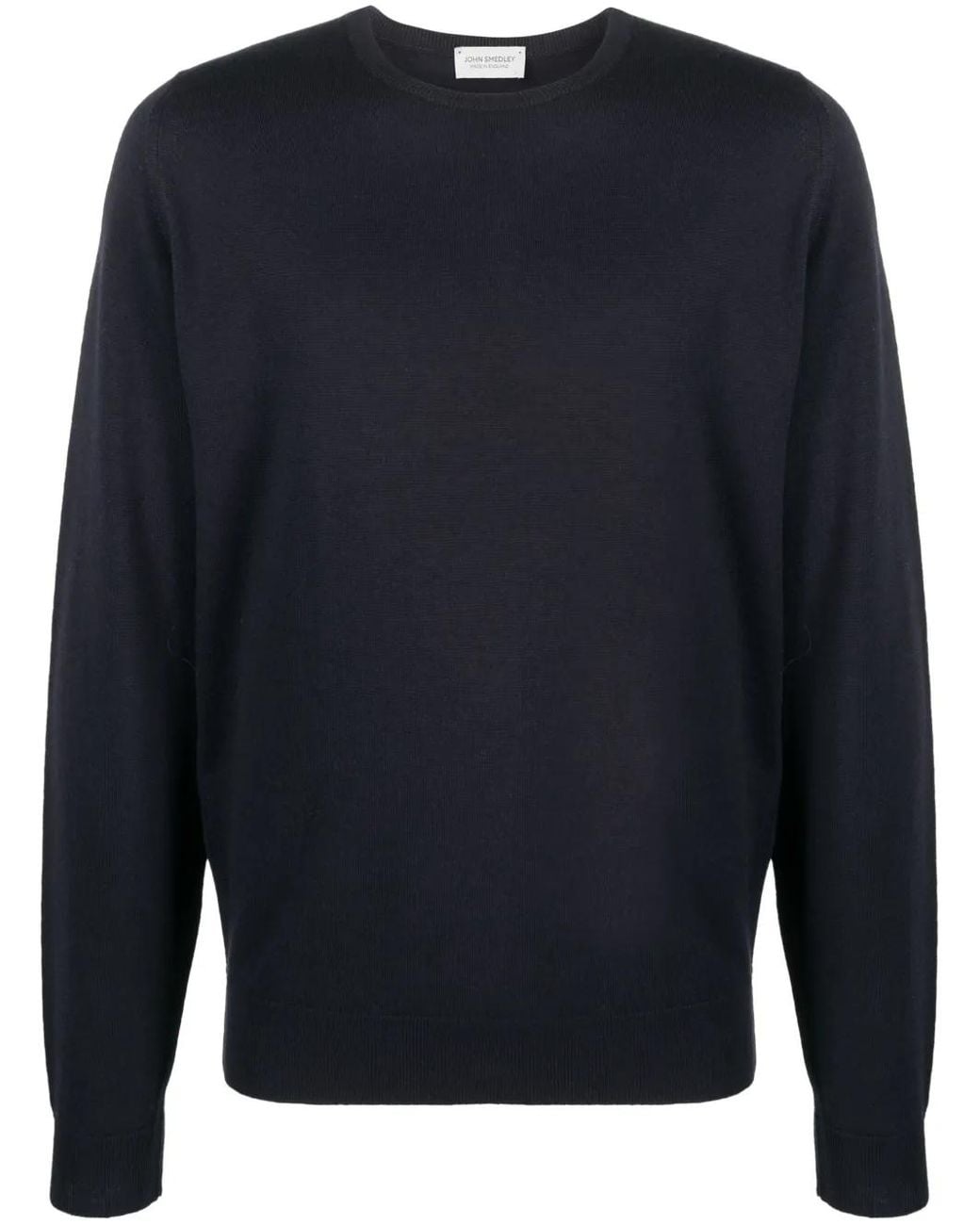 John Smedley Blue Farhill Virgin Wool Jumper for men
