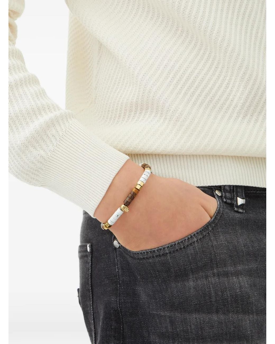 Philipp Plein Metallic Bracelet Beads for men