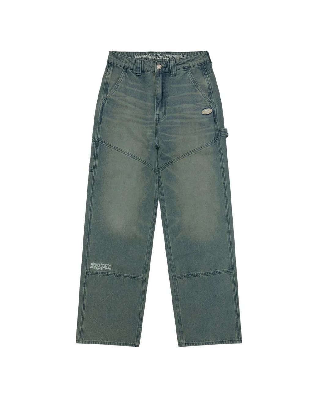 Aape By A Bathing Ape Green Pantalon À Patchs