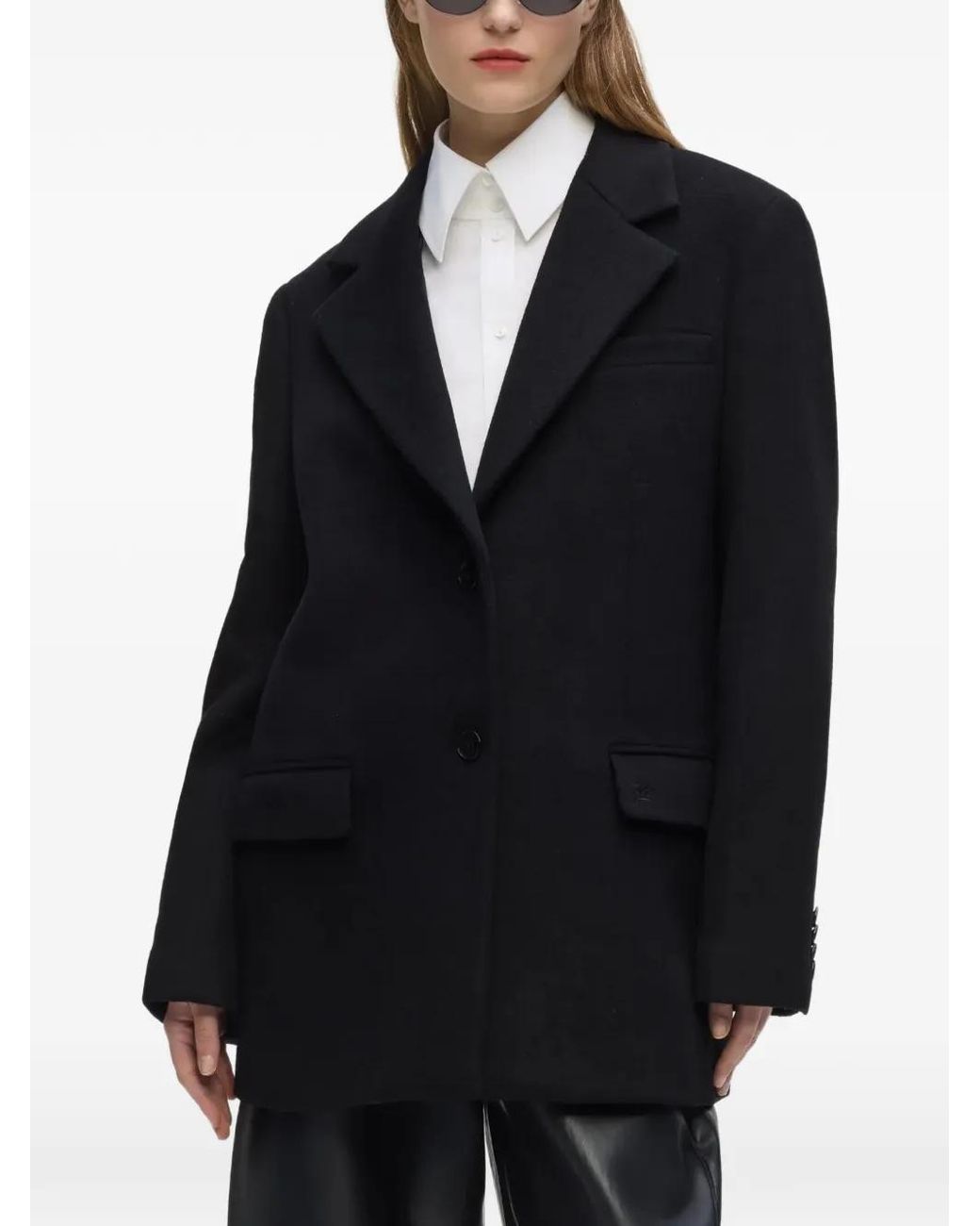 Karl Lagerfeld Black K/Autograph Wool-Blend Coat