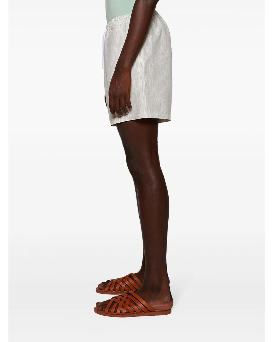 Loro Piana Gray Striped Shorts for men