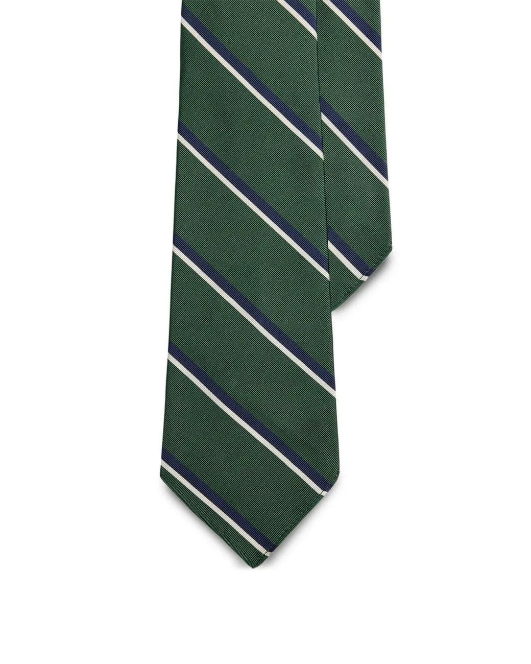 Polo Ralph Lauren Green Striped Mogador Tie for men
