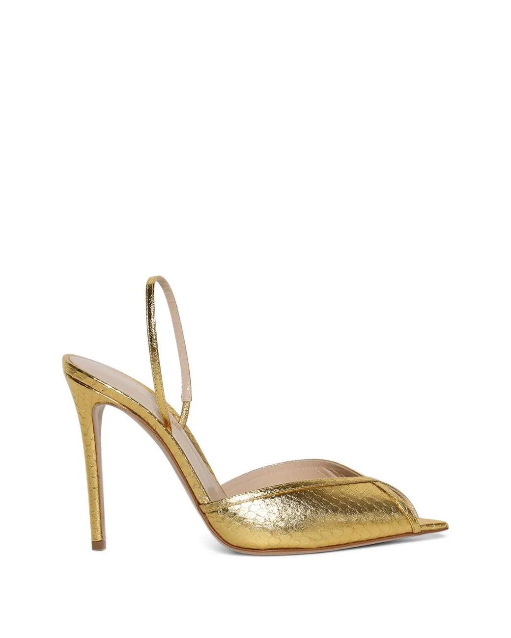 Andrea Wazen Metallic Katy Sling-Back Sandals