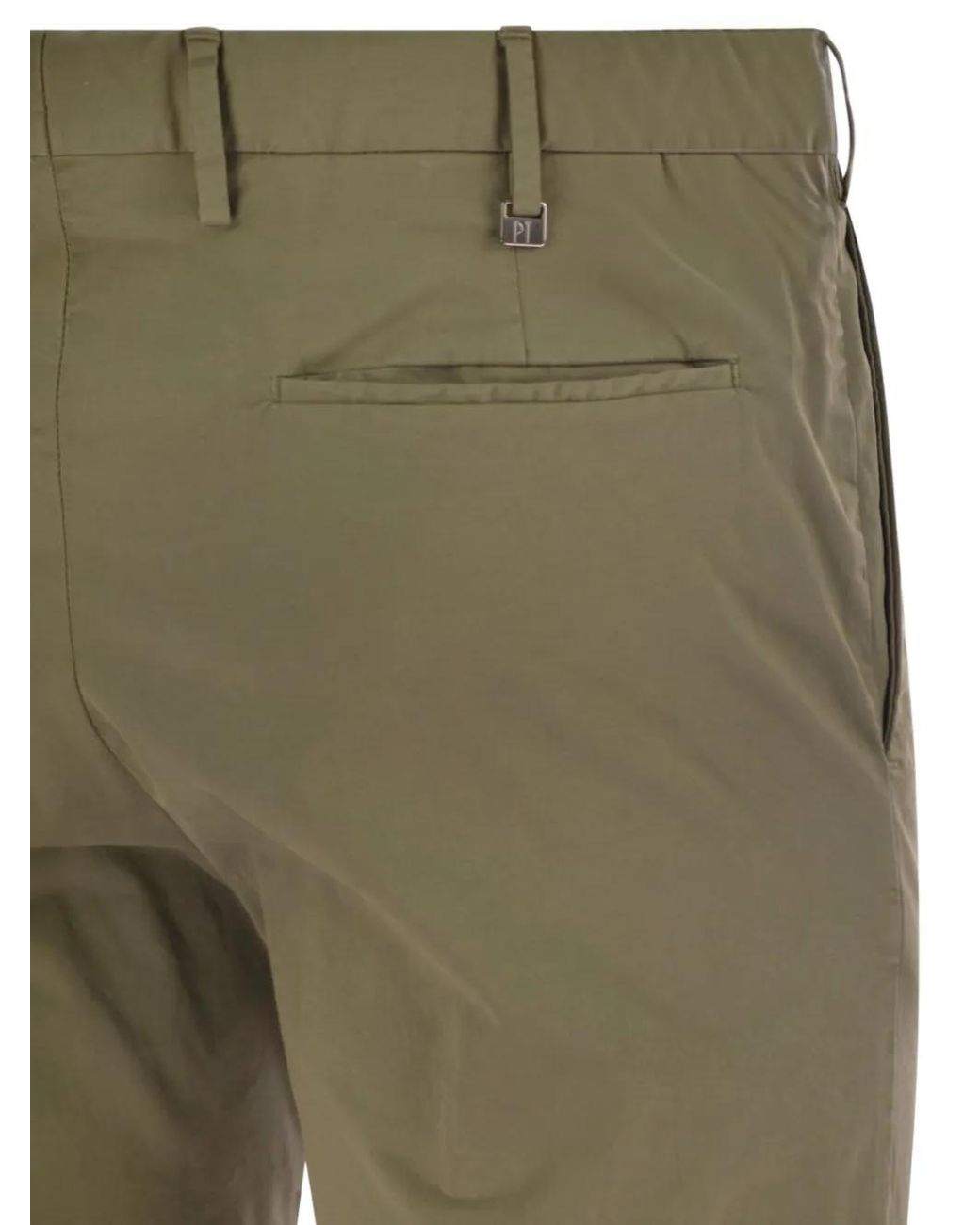PT Torino Green Dieci Flat-Bellied Trousers for men