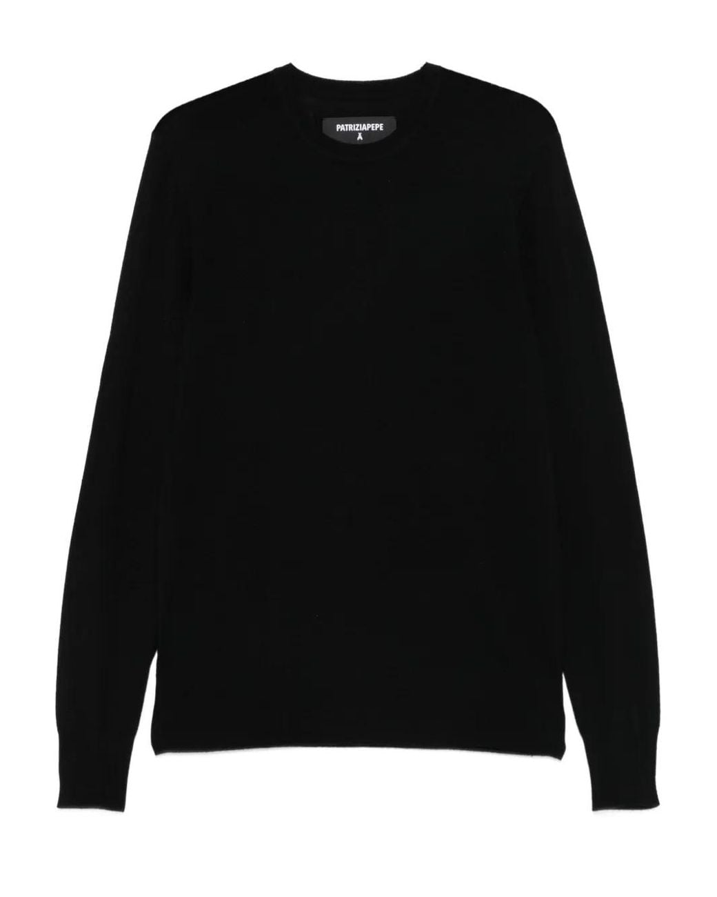 Patrizia Pepe Black Crew-Neck Sweater for men