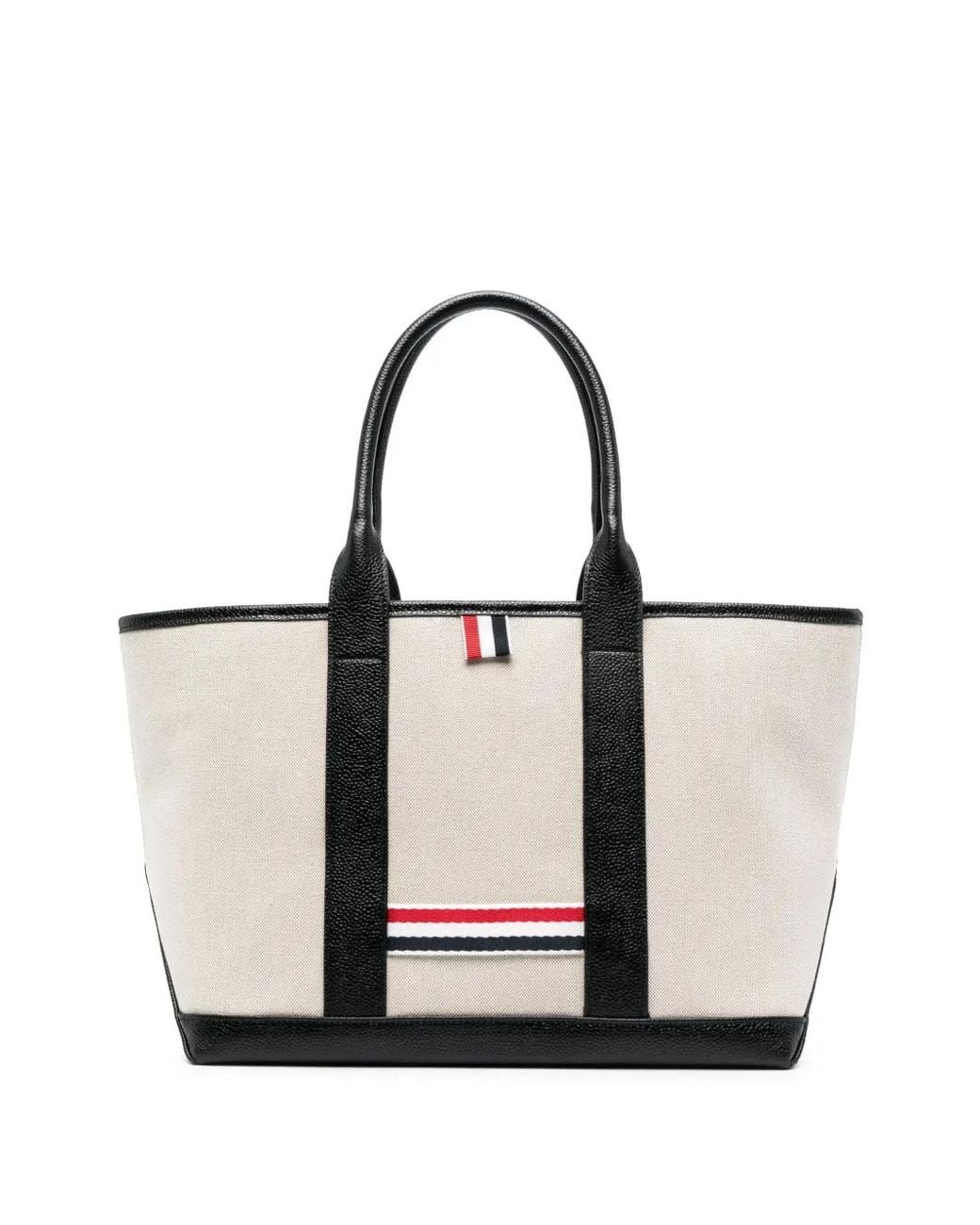 Thom Browne Natural Rwb-Stripe Tote Bag