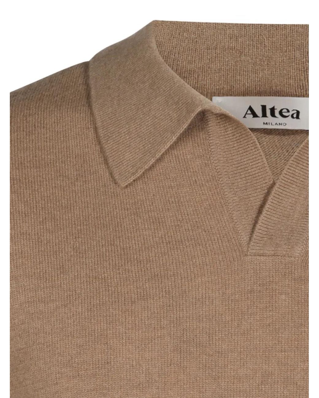 Altea Brown Pull En Laine À Col Polo for men