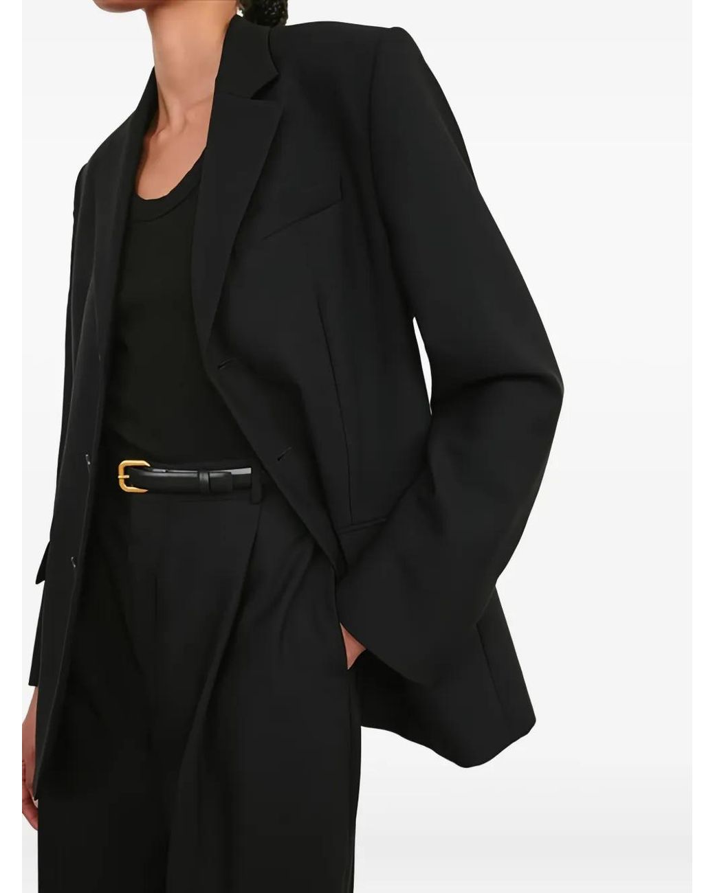 Wardrobe NYC Black Buttoned Notch-Lapel Blazer