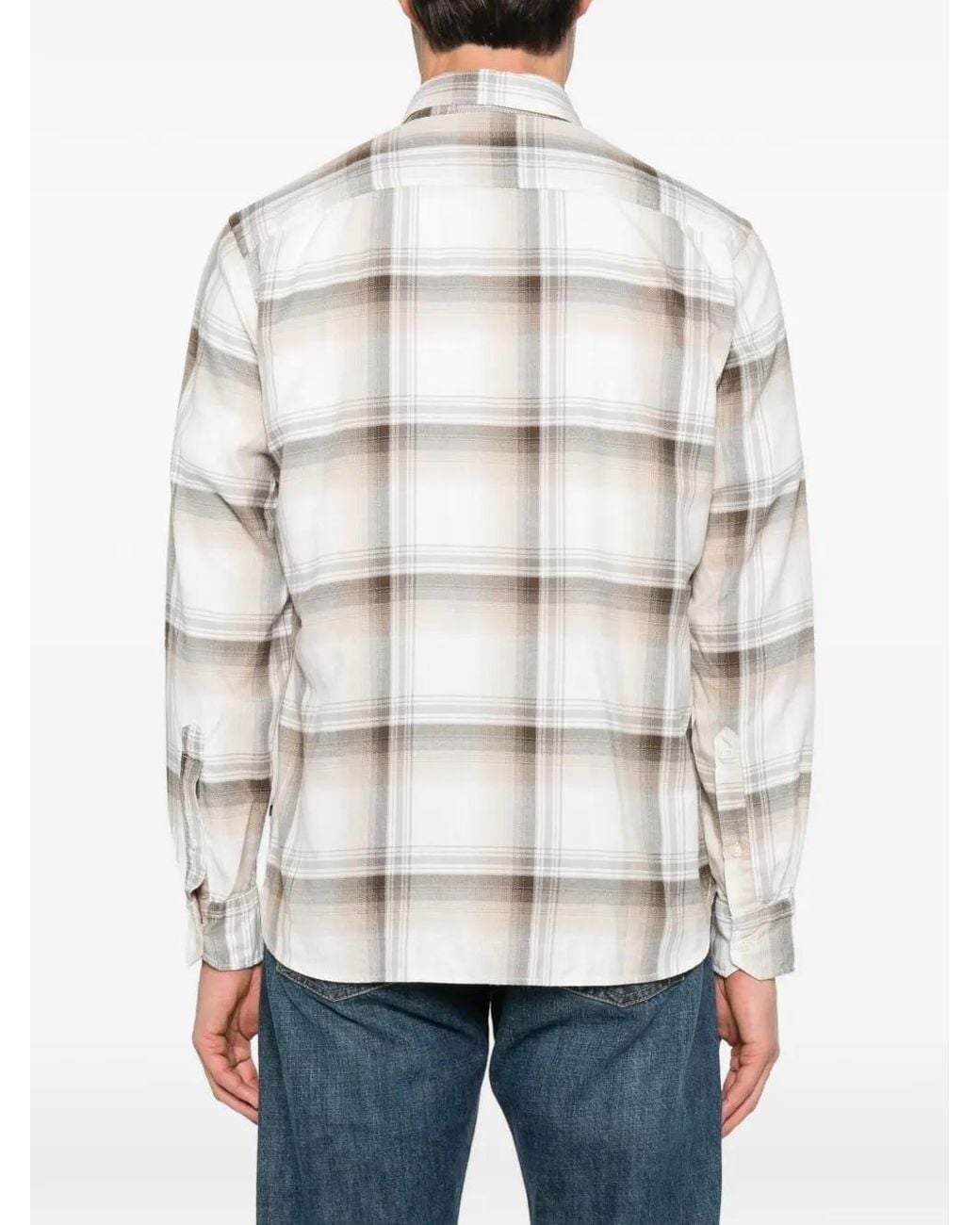 Olymp White Check-Pattern Button-Down Shirt for men