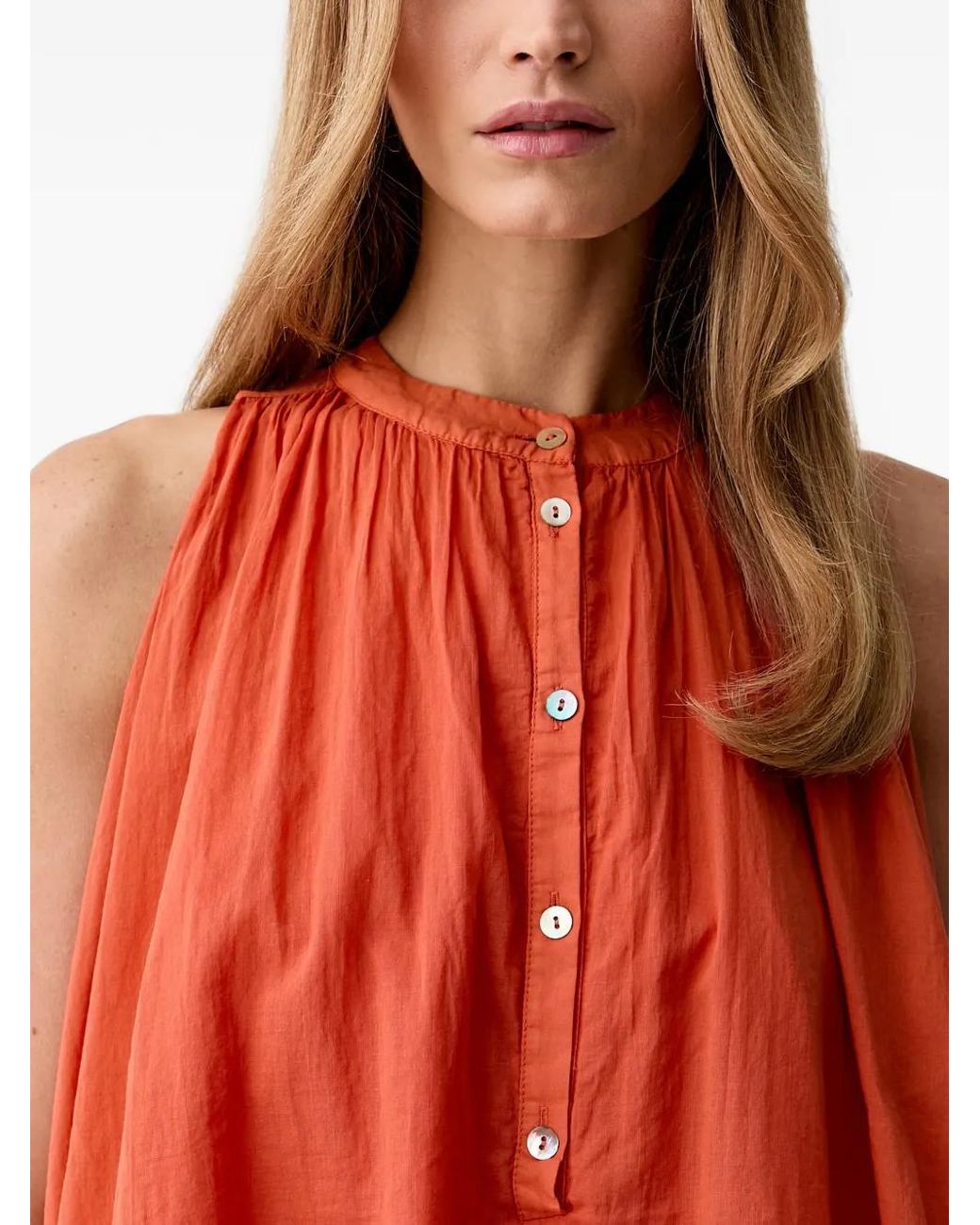 ViCOLO Gathered Button-Placket Top