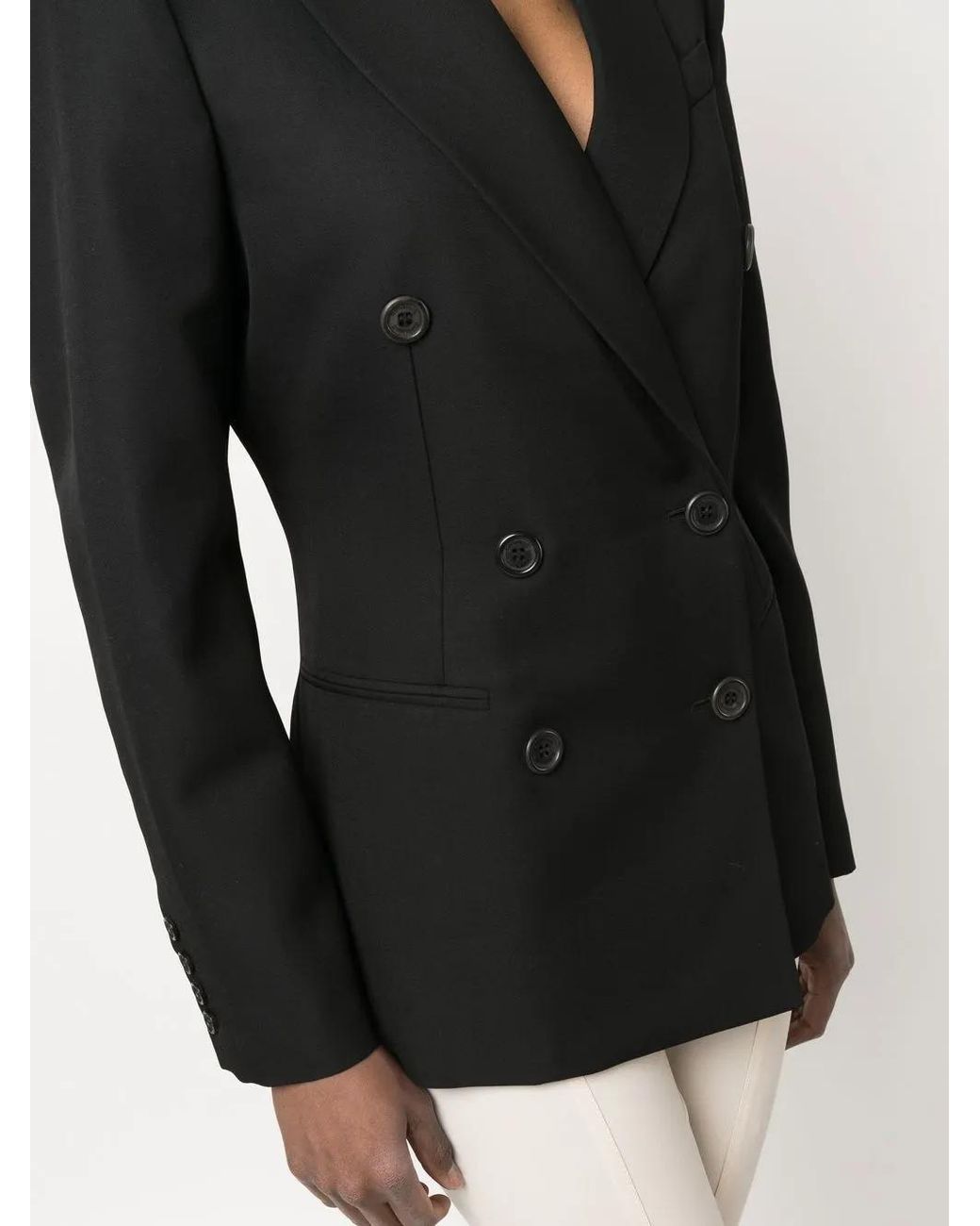 ARMARIUM Black Myra Double-Breasted Wool Blazer