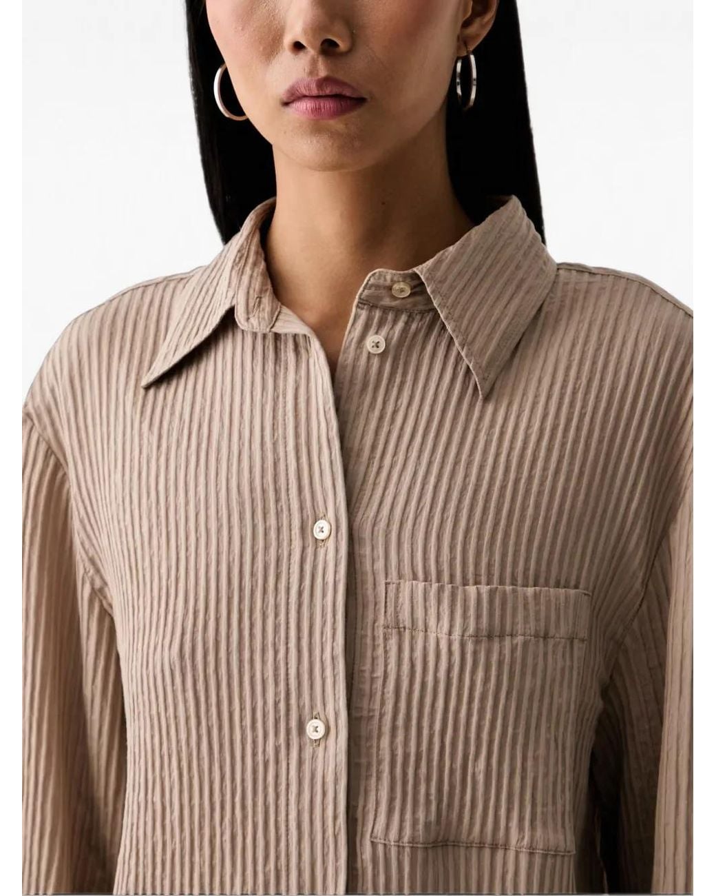 Marc O' Polo Natural Striped Button-Up Shirt