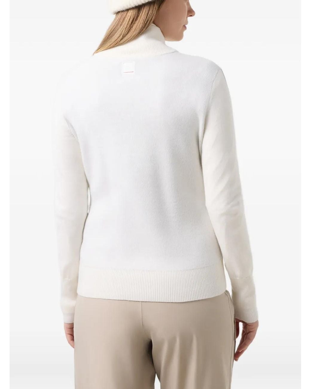 Bogner Fire + Ice White Troyer Azra Jacquard-Knit Sweater