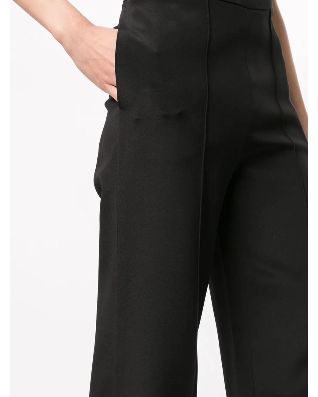 Macgraw Black Peacock Wide-Leg Trousers