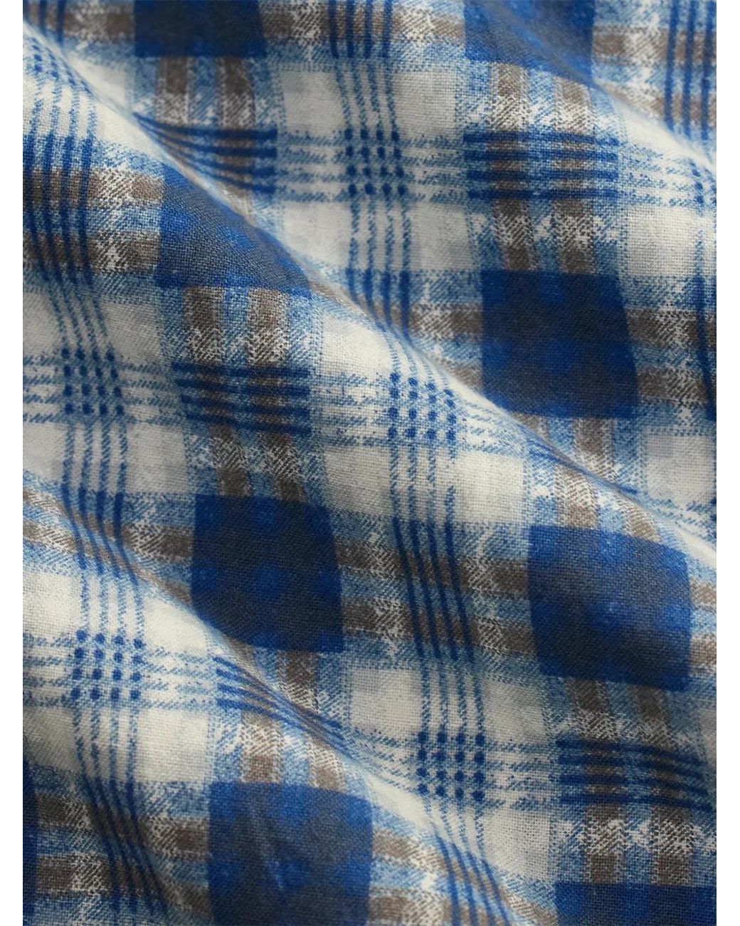 RRL Blue Plaid-Pattern T-Shirt for men