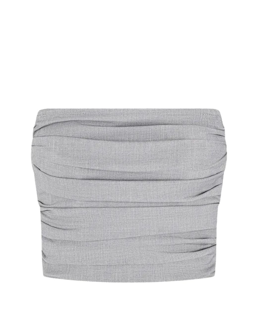 Manière De Voir Gray Pleated Bandeau Tailored Corset Top