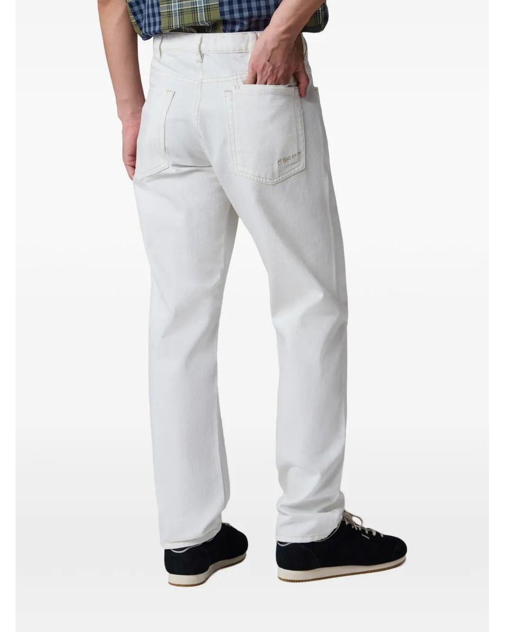 Paul Smith White Logo-Embroidered Jeans for men