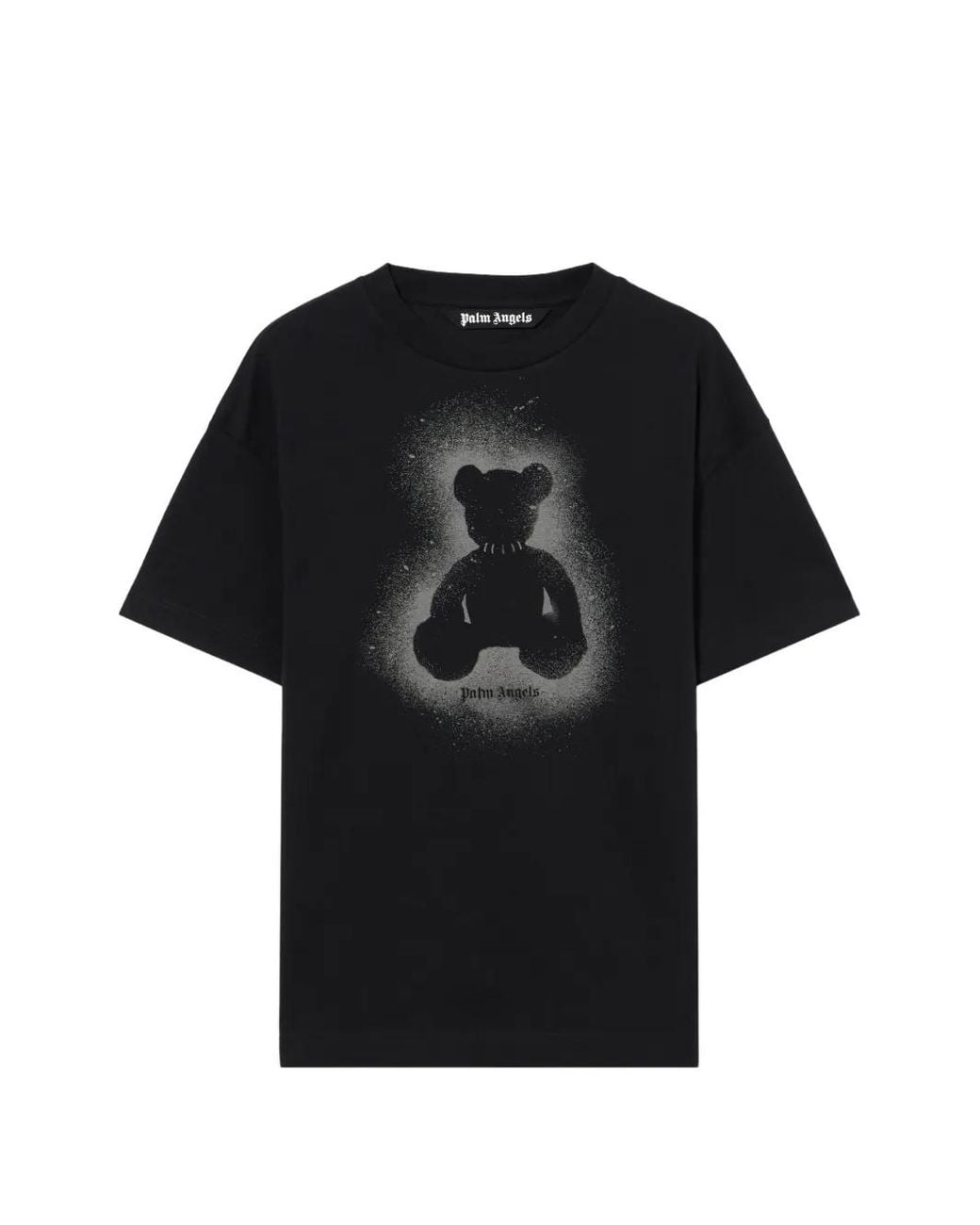 Palm Angels Black Spray Bear T-Shirt for men