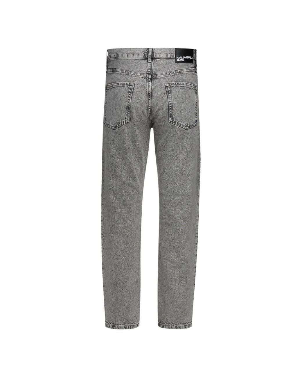 Karl Lagerfeld Gray Acid-Wash Tapered Jeans for men