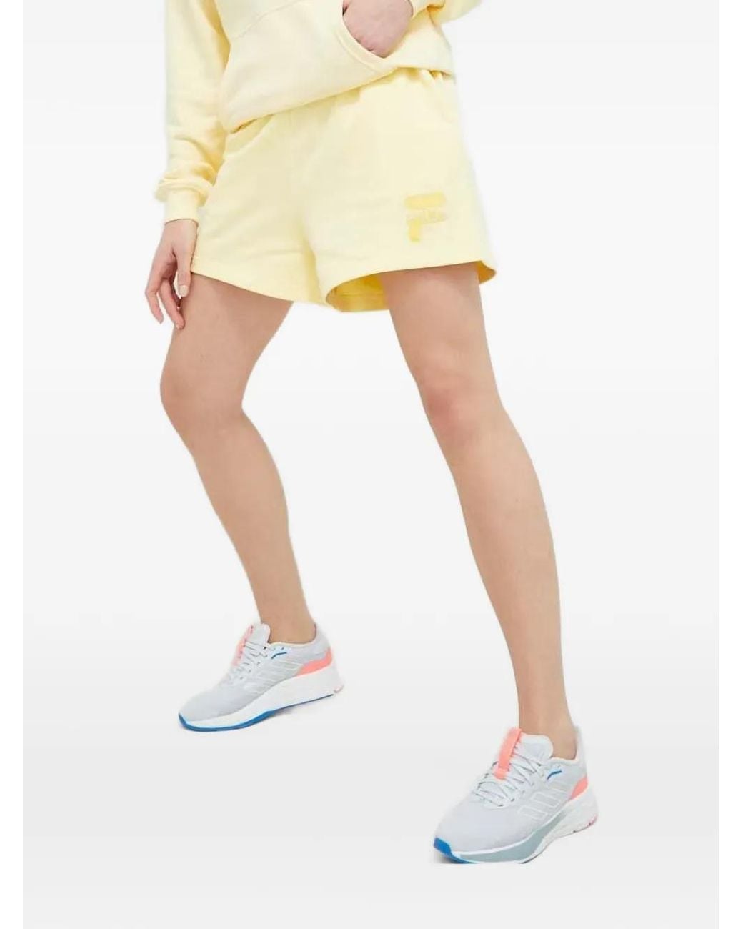 Fila White Logo-Embroidered Elasticated Shorts