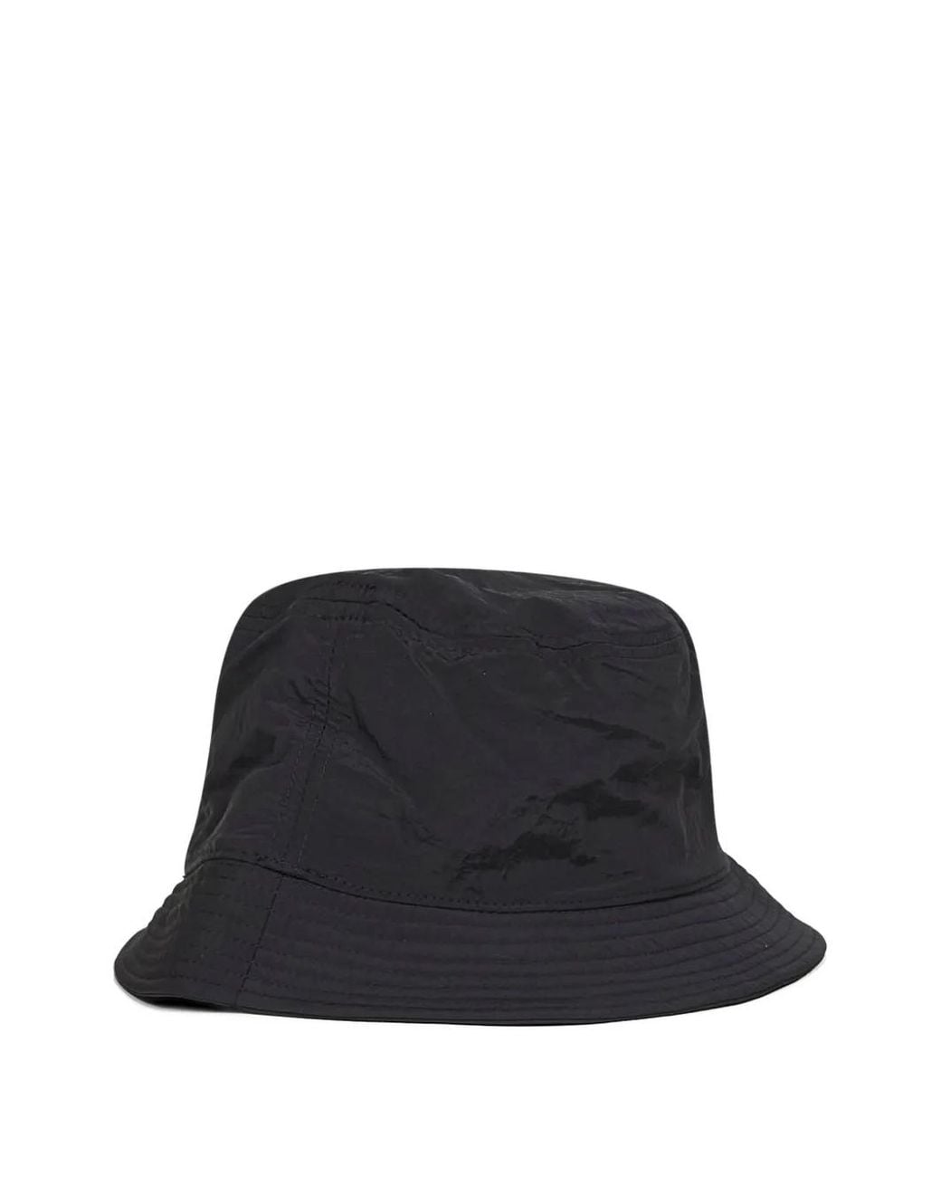 Stone Island Black Reimagined Bucket Hat With Embroidered Logo for men