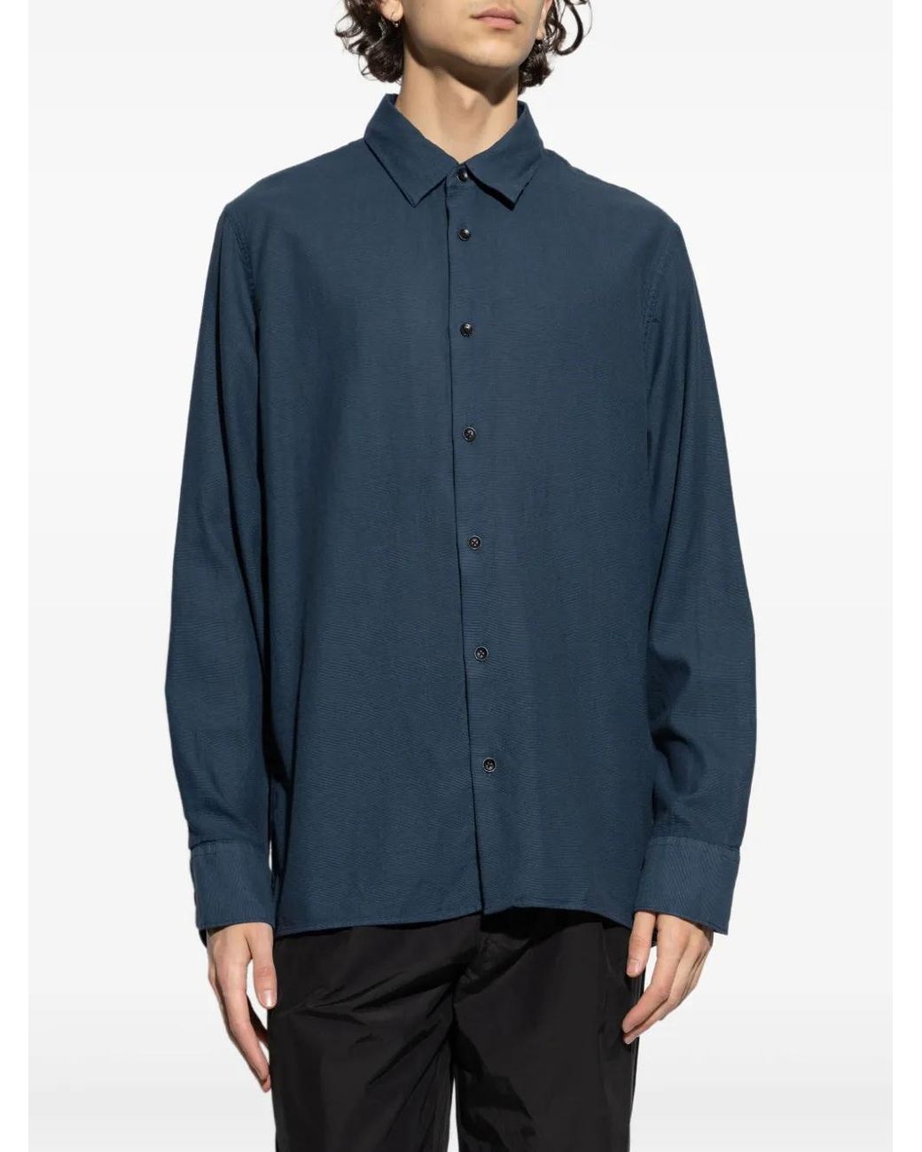 Blue Rag Button Rag & Bone Textured Button-Up Shirt in Blue for Men | Lyst
