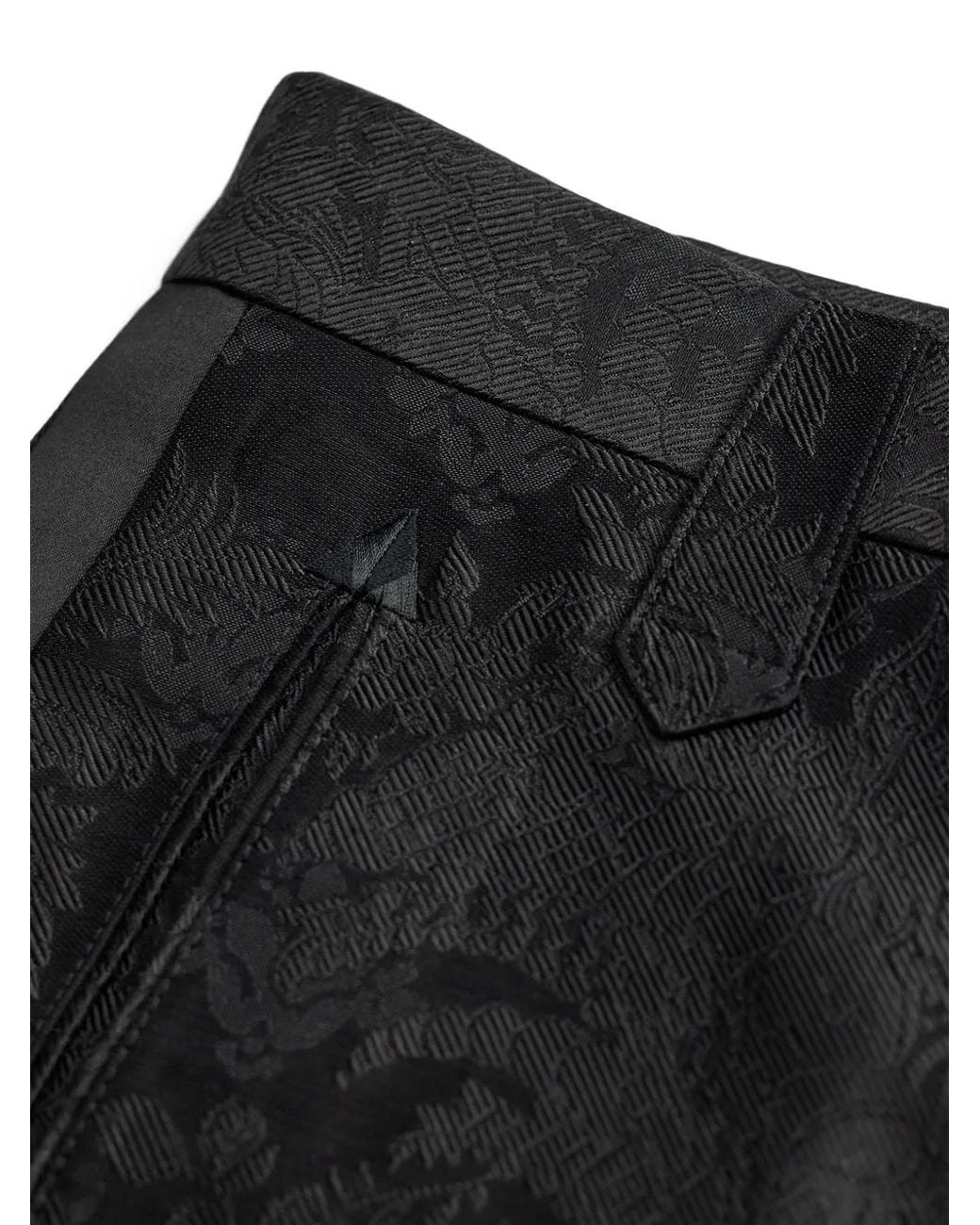RRL Black Jacquard-Patterned Silk-Blend Trousers for men