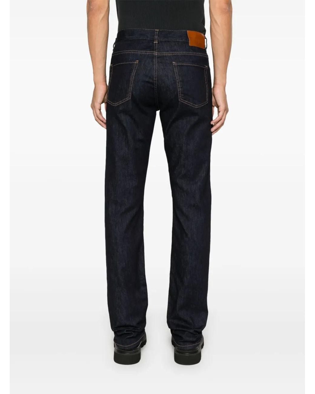 Canali Blue Slim-Cut Jeans for men
