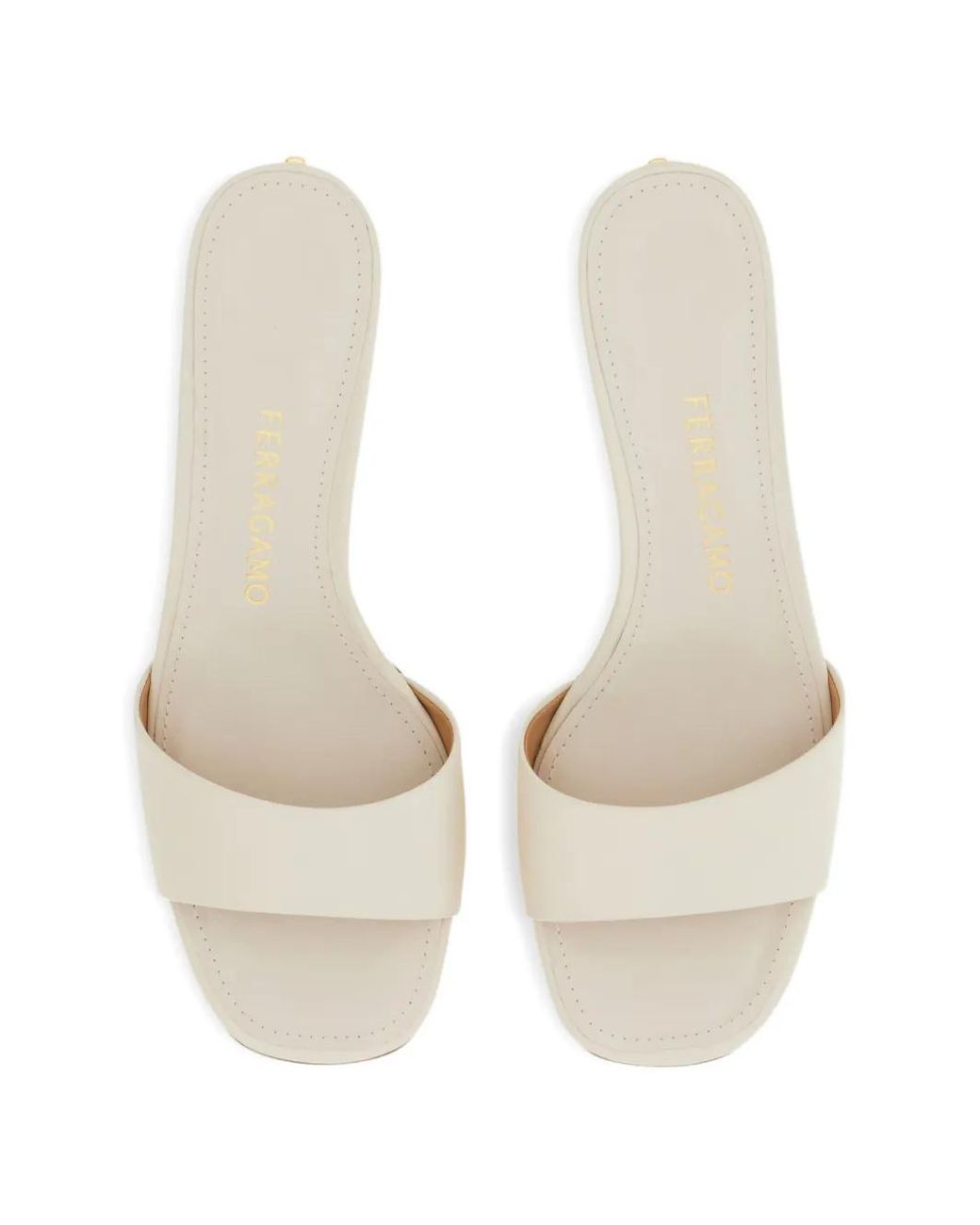 Ferragamo Natural Low Heeled Mules