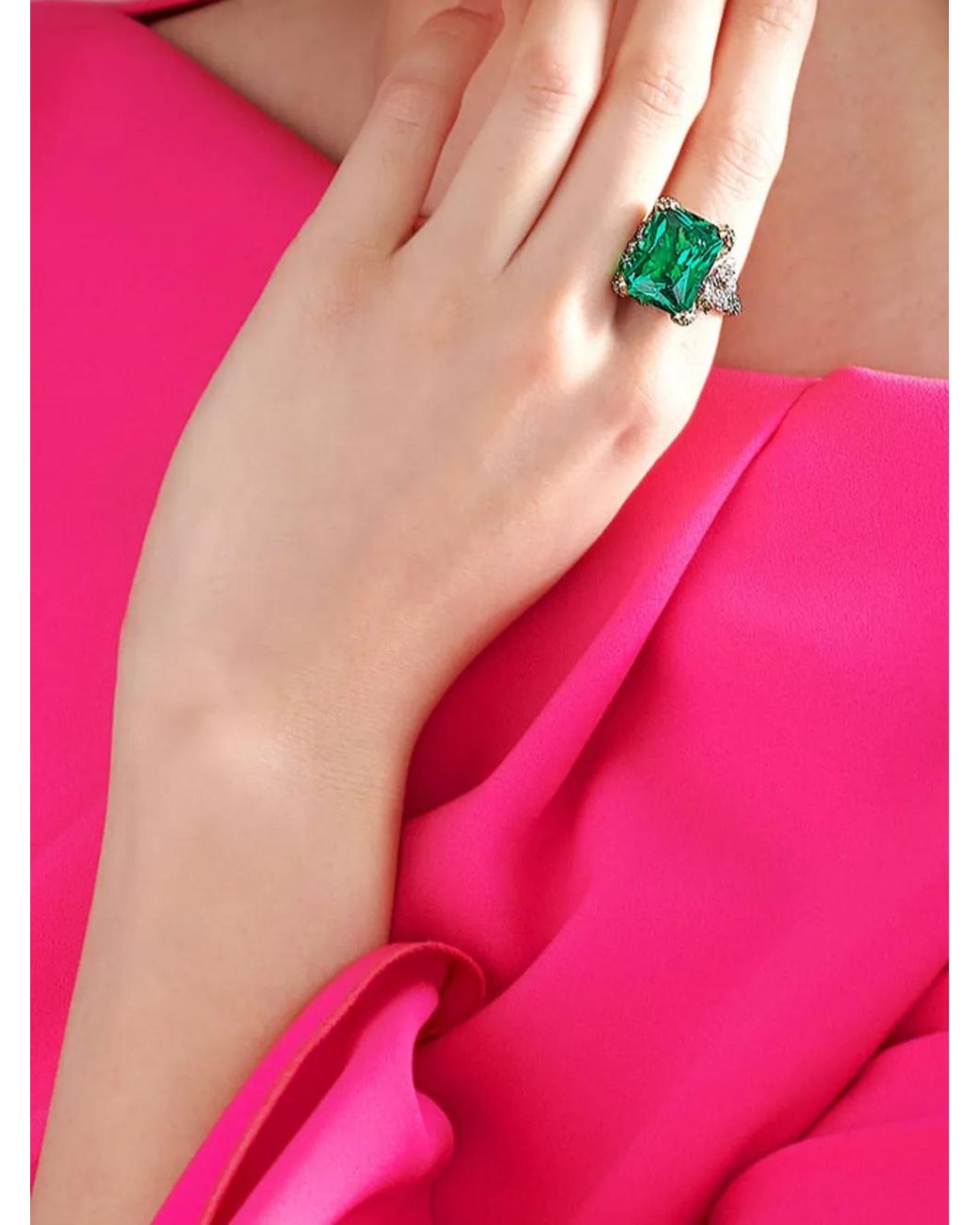 Anabela Chan Green 18Kt Vermeil Emerald Cinderella Gemstone Ring