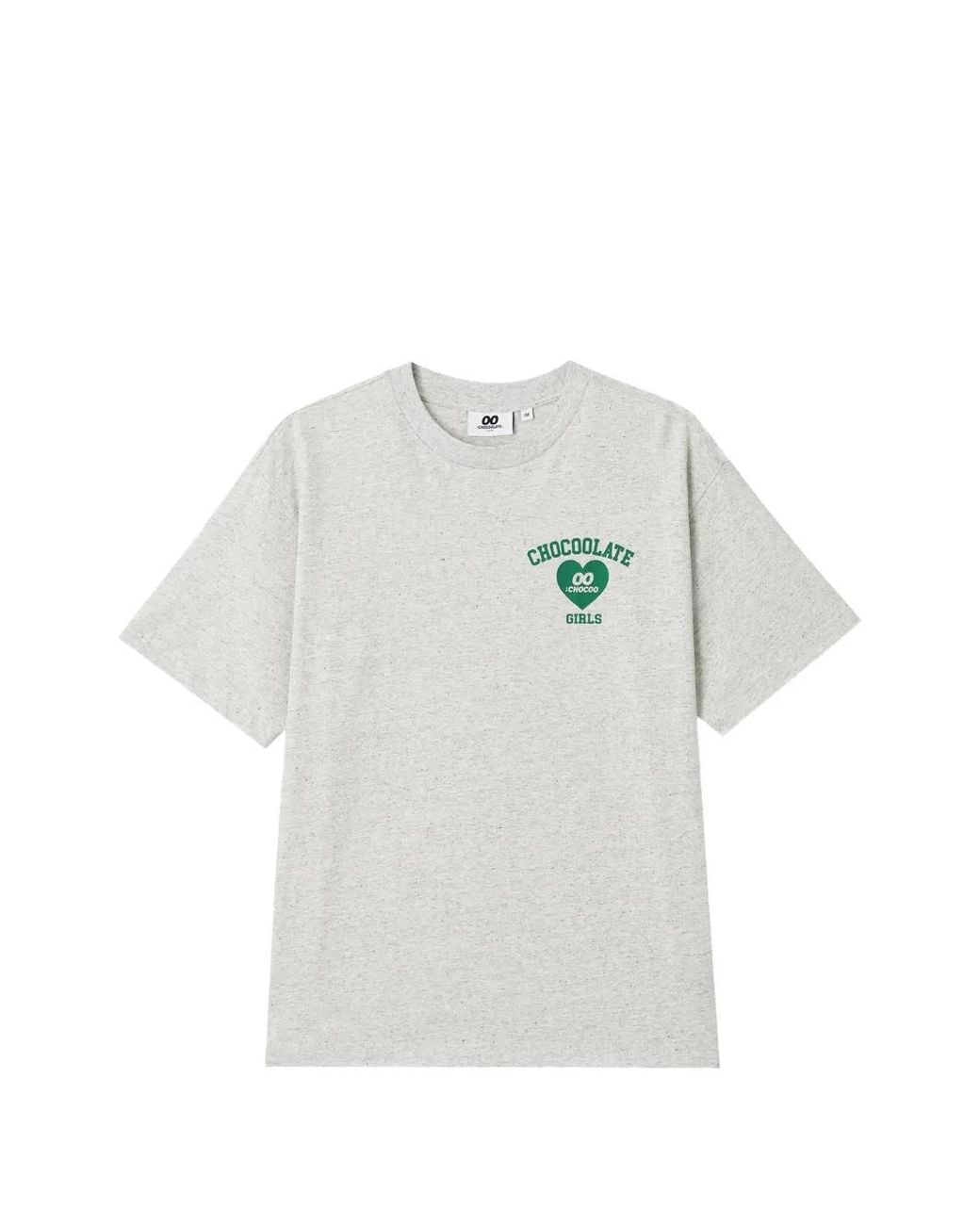 Heart print T-shirt Chocoolate de color Gray