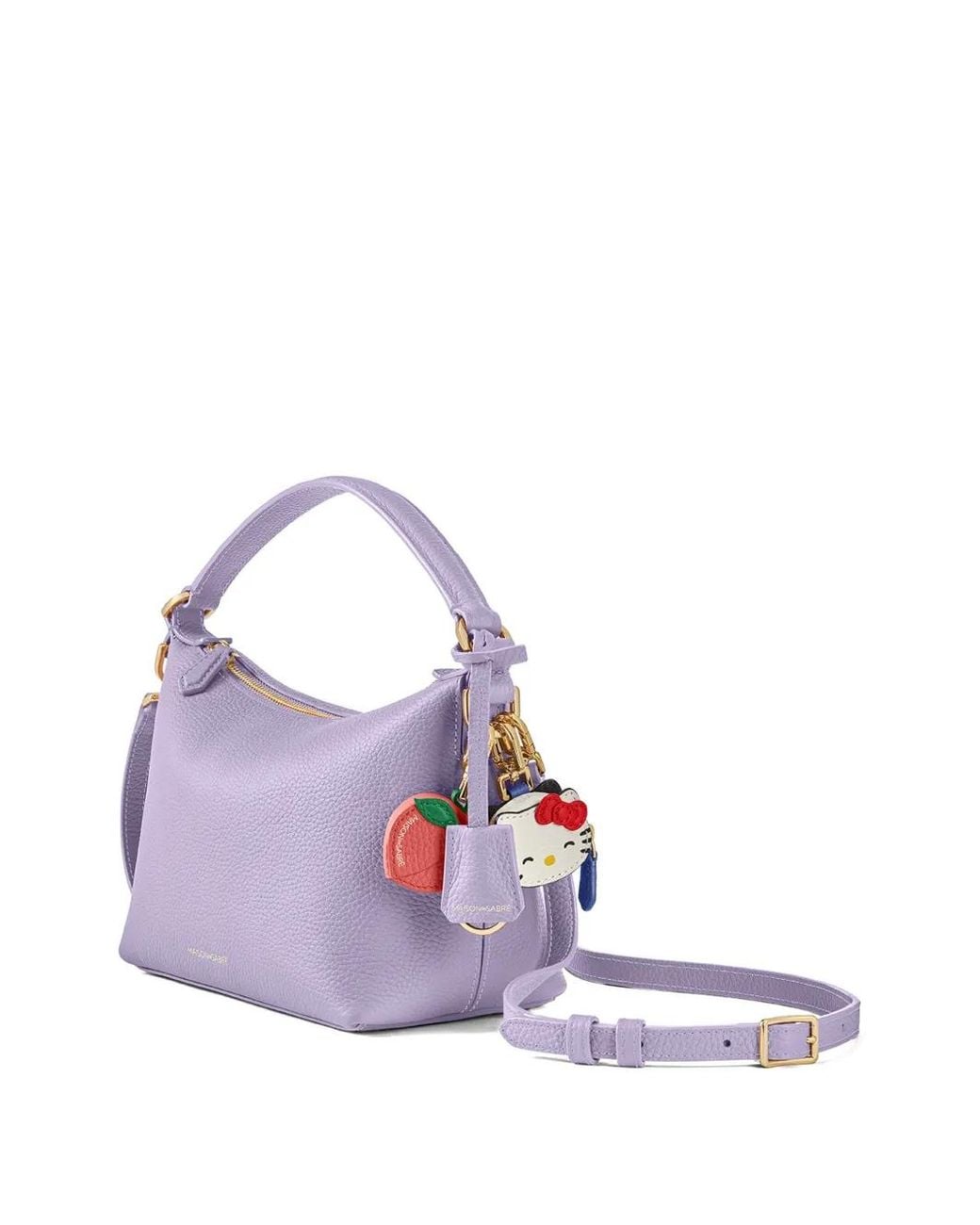 Maison De Sabre Purple Small Leather Trapezoid Bag