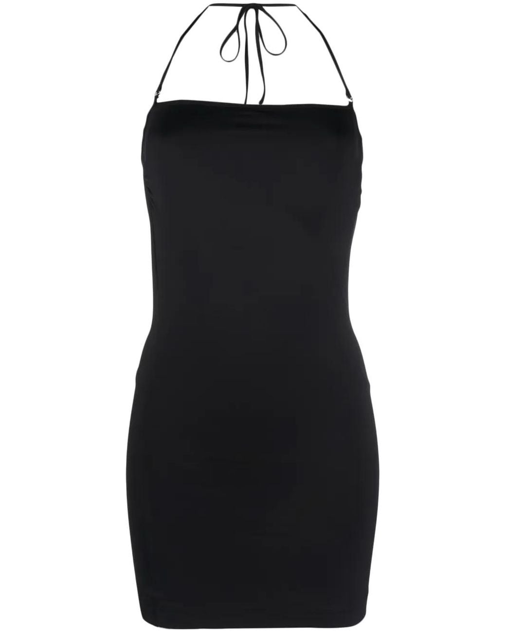 Barena Black Sleeveless Halterneck Minidress