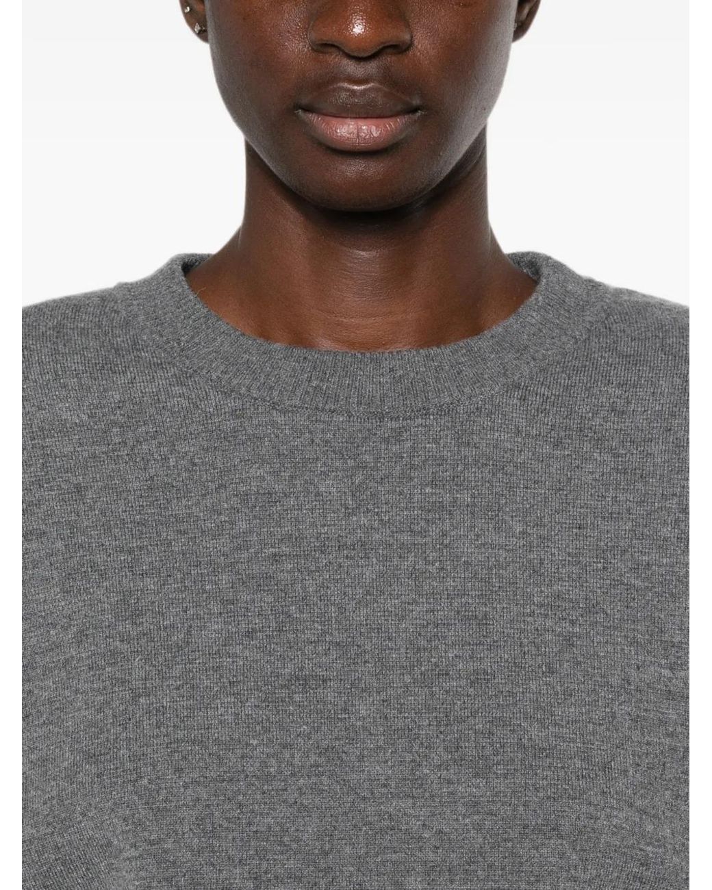 Rohe Gray Ribbed-Trim Sweater