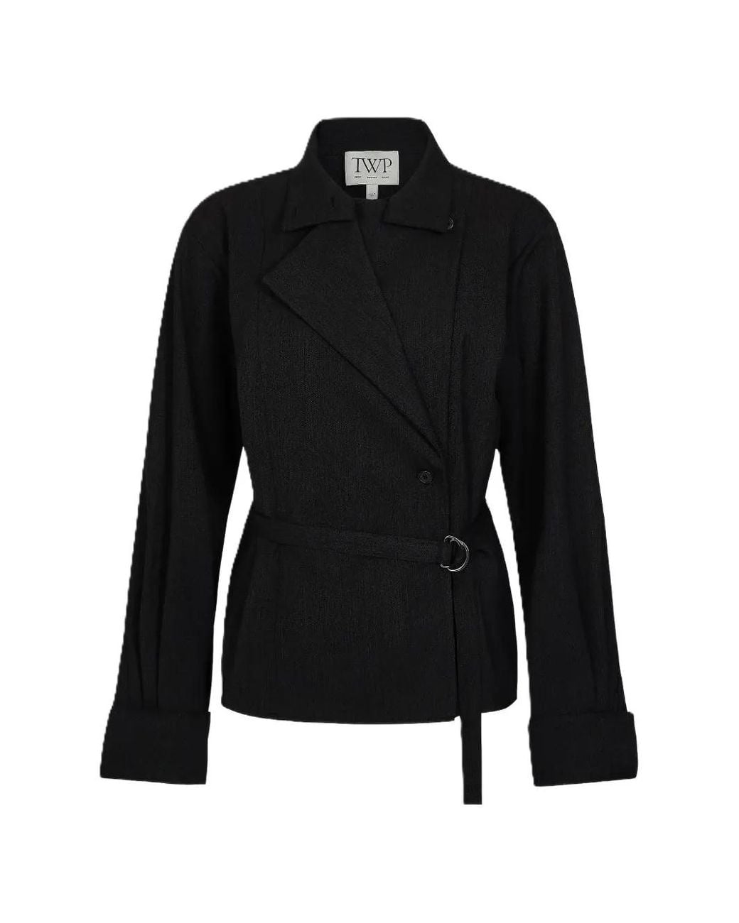 Twp Black The Last Chapter Belted Wrap-Front Jacket