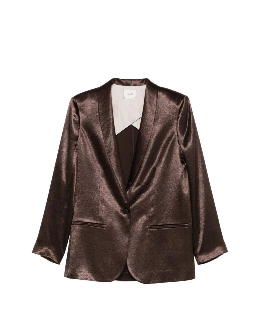 Alysi Brown Shiny Smoking Jacket