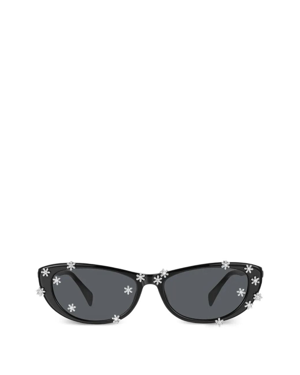 YVMIN Gray Flower-Embellished Cat-Eye Sunglasses