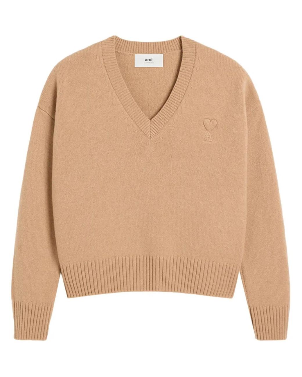 AMI Natural Ami De Coeur V-Neck Jumper