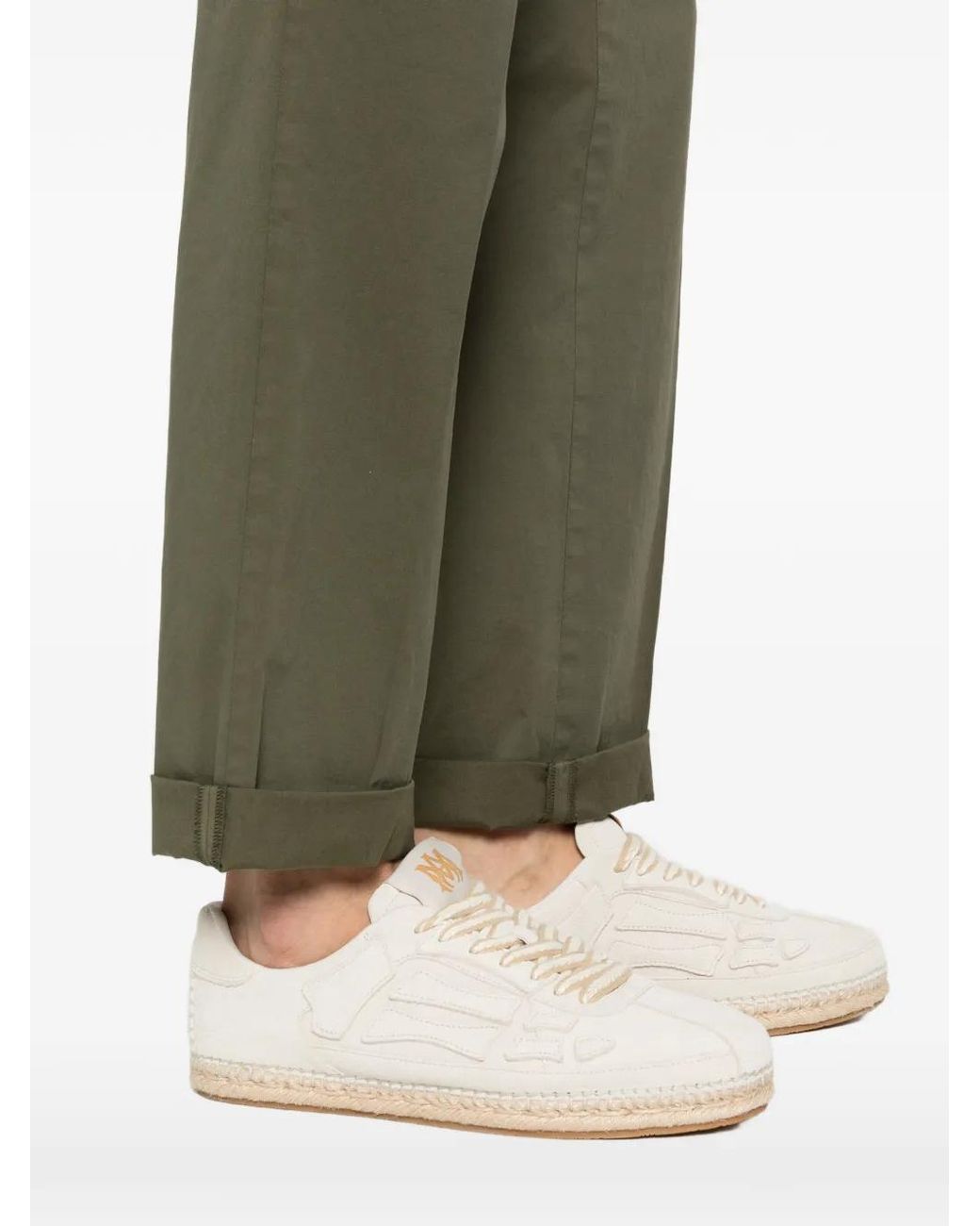 Dondup Green Cuffed Trousers for men