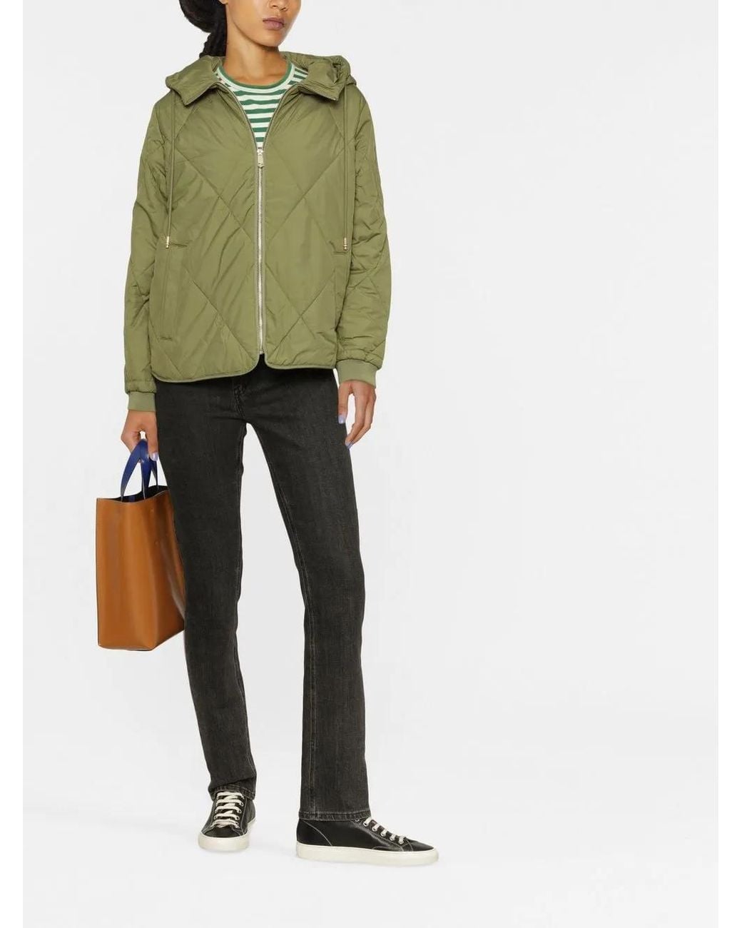 Tommy Hilfiger Green Drawstring-Hood Padded Jacket