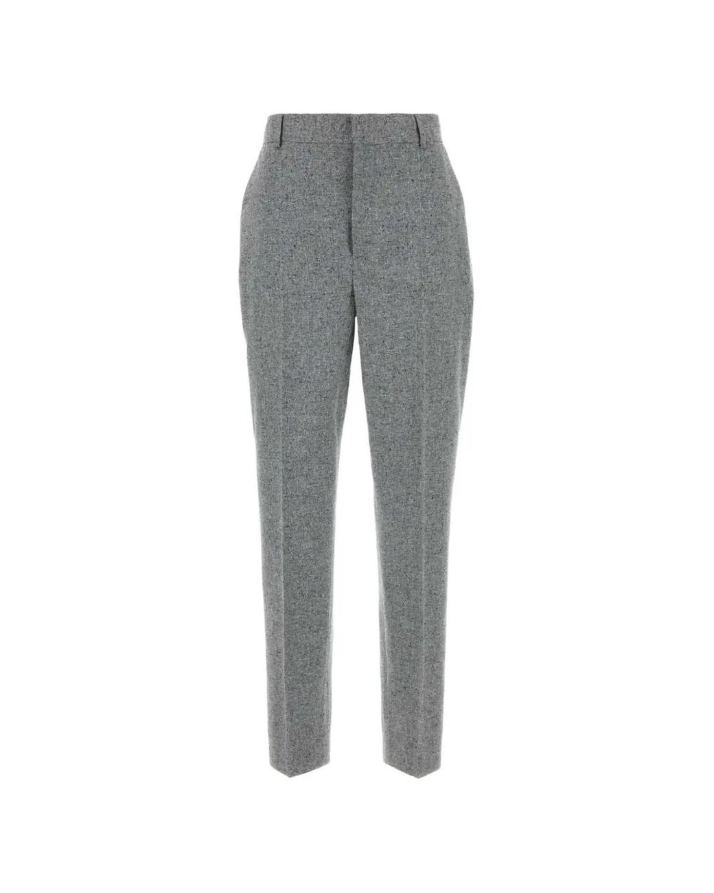 Moschino Gray Belt-Loop Trousers