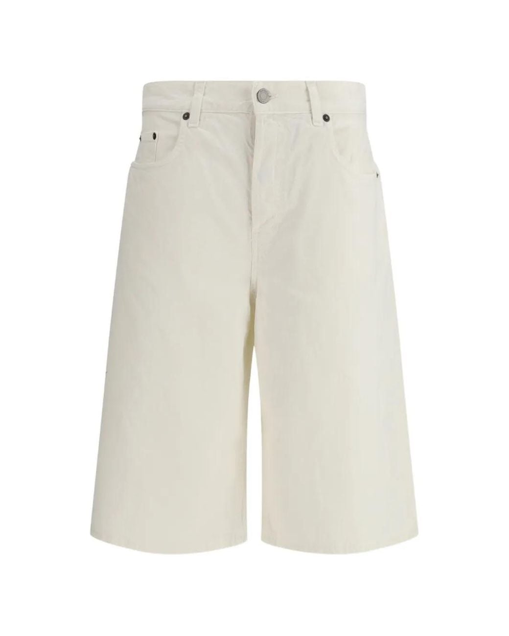 Haikure White Becky Twill 45 Bermuda Shorts